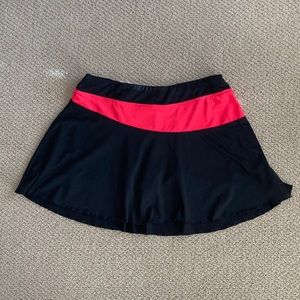 bcg Athletic Skirt Skort Black Red Built In Shorts Stretchy Tennis Medium EUC